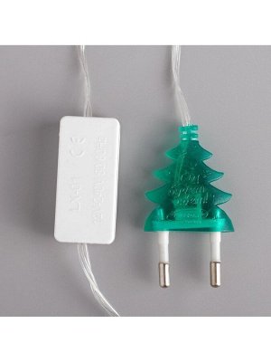 Гирлянда «Нить» 5 м с насадками «Олени», IP20, прозрачная нить, 20 LED, свечение мульти (RG/RB), мигание, 220 В