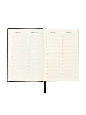 Ежедневник датированный Calligrata, А5, 2026, твёрдая обложка из искусственной кожи «Небраска», 168 листов, черный