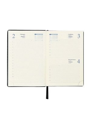 Ежедневник датированный Calligrata, А5, 2026, твёрдая обложка из искусственной кожи «Небраска», 168 листов, черный