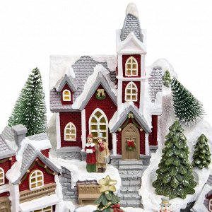 Музыкальная статуэтка «Зимний городок» 28×28,5×27 см, полистоун