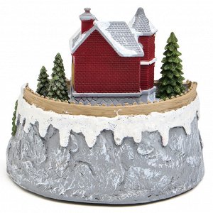Музыкальная статуэтка «Загородный домик» с LED‑подсветкой, 19,5×19,5×17,5 см