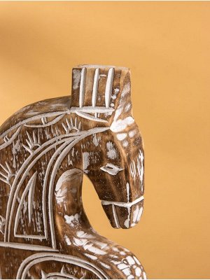 Статуэтка сувенирная «Лошадь», h=38 см, дерево, коричневая