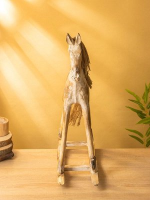 Фигура «Лошадка - качалка», 50x15x55 см, дерево, бежевая
