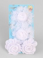 Бант для волос на резинке 2 шт., заколка зажим для волос 2 шт., набор, Холодное сердце