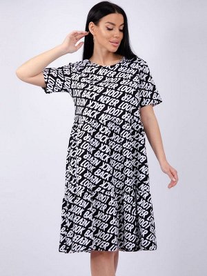 Платье. Цвет: чёрный/белый