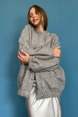 Жакет. Цвет: Серый меланж