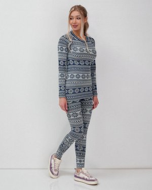 Комплект женского термобелья синего цвета 2520S