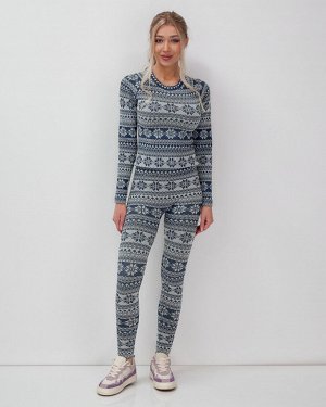 Комплект женского термобелья синего цвета 2520S
