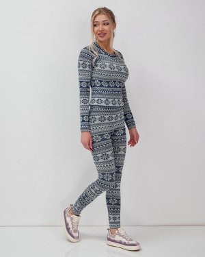 Комплект женского термобелья синего цвета 2520S