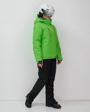 Горнолыжный костюм женский зимний зеленого цвета 02393Z