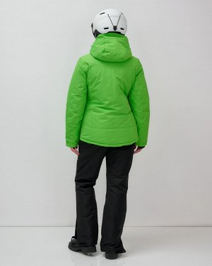 Горнолыжный костюм женский зимний зеленого цвета 02393Z