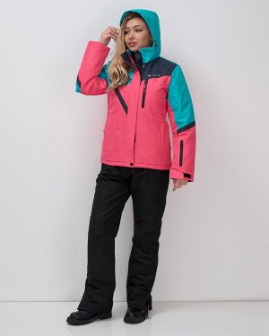 Горнолыжный костюм женский зимний розового цвета 02392R