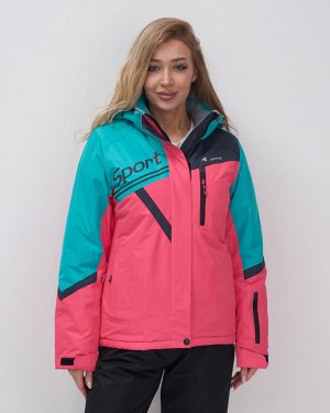 Горнолыжный костюм женский зимний розового цвета 02392R