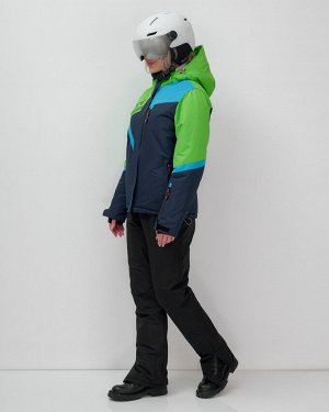 Горнолыжный костюм женский зимний зеленого цвета 02392Z