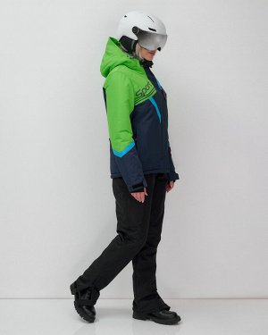 Горнолыжный костюм женский зимний зеленого цвета 02392Z