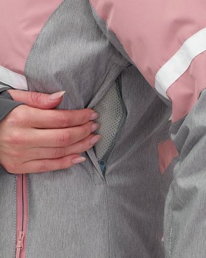 Горнолыжный костюм женский зимний серого цвета 02808Sr
