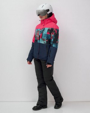 Горнолыжный костюм женский зимний розового цвета 0005R