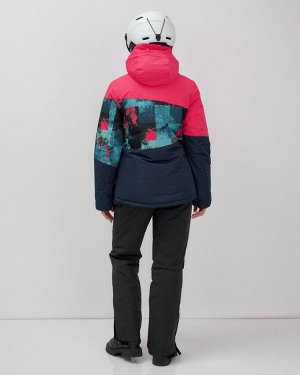 Горнолыжный костюм женский зимний розового цвета 0005R