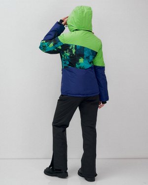 Горнолыжный костюм женский зимний зеленого цвета 0005Z