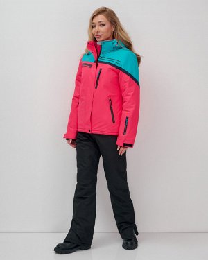 Горнолыжный костюм женский зимний розового цвета 02390R