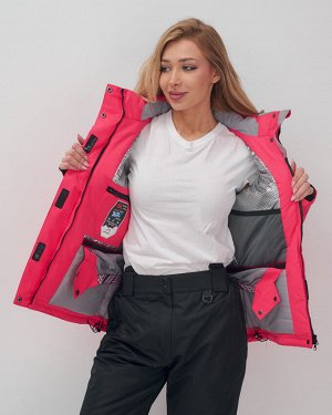 Горнолыжный костюм женский зимний розового цвета 02390R