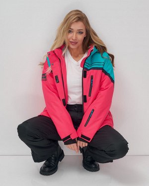 Горнолыжный костюм женский зимний розового цвета 02390R