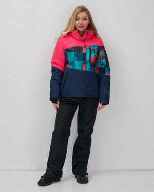 Горнолыжный костюм женский зимний розового цвета 02395R