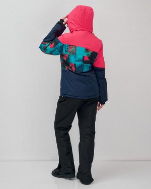 Горнолыжный костюм женский зимний розового цвета 02395R