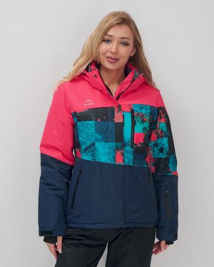Горнолыжный костюм женский зимний розового цвета 02395R