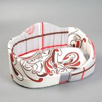 Лежанка овальная с фигурной спинкой, 38 х 25 х 18 см микс цветов