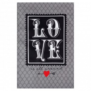 Полотенце «Этель» Love is all around, 40x67 см, 100% хлопок, саржа 190 г/м²