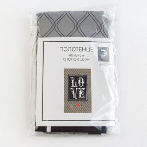 Полотенце «Этель» Love is all around, 40x67 см, 100% хлопок, саржа 190 г/м²