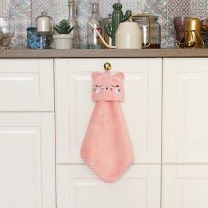 Кухонное полотенце Доляна &quot;Кошка&quot;, р-р. 30х30 см, микрофибра