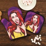 Кух. набор 2 пр. Этель Love Life &quot;Дерзкая&quot;, прихв. 17*17 см, рукав. 26*16 см,100% п/э