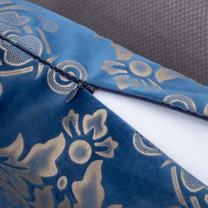 Декоративная наволочка Этель"Версаль"с кисточками 40*40±3 см,цв.синий,100% п/э