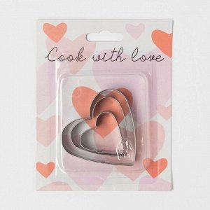 Набор Love forever: полотенце, 40x73 см, саржа 190 г/м², формочки для печенья