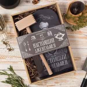 Кухонный набор «Джентльмен»: варежка-прихватка 20x28 см, молоток деревянный