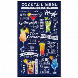 Полотенце "Этель" Cocktail menu 40х73 см, 100% хл, саржа 190 гр/м2