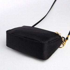 Сумка женская кросс-боди на молнии, 18x6.5x12 см, чёрная
