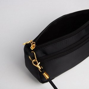 Сумка женская кросс-боди на молнии, 18x6.5x12 см, чёрная