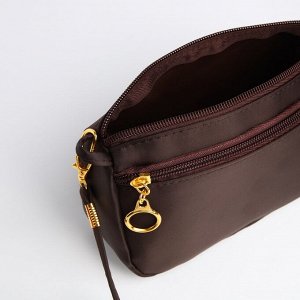 Сумка женская кросс-боди на молнии, 18x6.5x12 см, коричневая