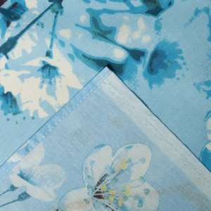 Постельное бельё 2сп"Pastel: Сакура", цвет голубой, 175х217, 180х220, 70х70см - 2 шт