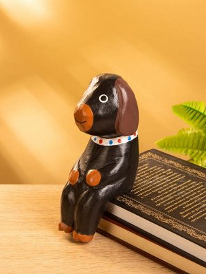 Сувенир «Щенок сидячий», 5x7x15 см, дерево, чёрный