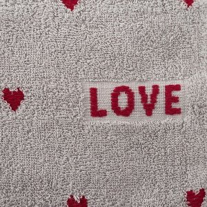 Полотенце Экономь и Я "Love" цв. серый, 35*75 см,100% хлопок