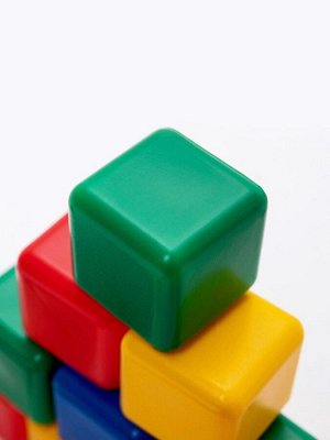 Кубики детские, пластиковые, цветные, 9 штук, 4x4 см