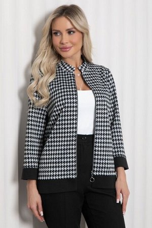 Жакет 8229 *	Жакет из трикотажного полотна джерси.
*	Длина спинки:  44-63   46-63   48-64   50-65   52-66   54-66,5
*	Длина рукава:  44-48   46-48,5   48-48,5   50-49   52-49   54-50
*	Рост модели  16