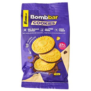 Печенье Bombbar глазированное Cookies & Chocolate 100 г 1/16