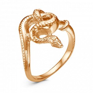 Кольцо "Змея" узел, позолота, 18,5 размер