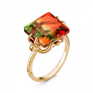 Кольцо "Узлы", позолота, цвет оранжево-зелёный, 17,5 размер