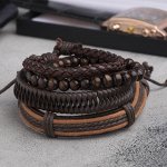 Браслет кожа &quot;Фита&quot;, цвет коричневый, d=7,5 см